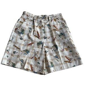 Lsh Vintage Plaid Golf Club Print Shorts US 10